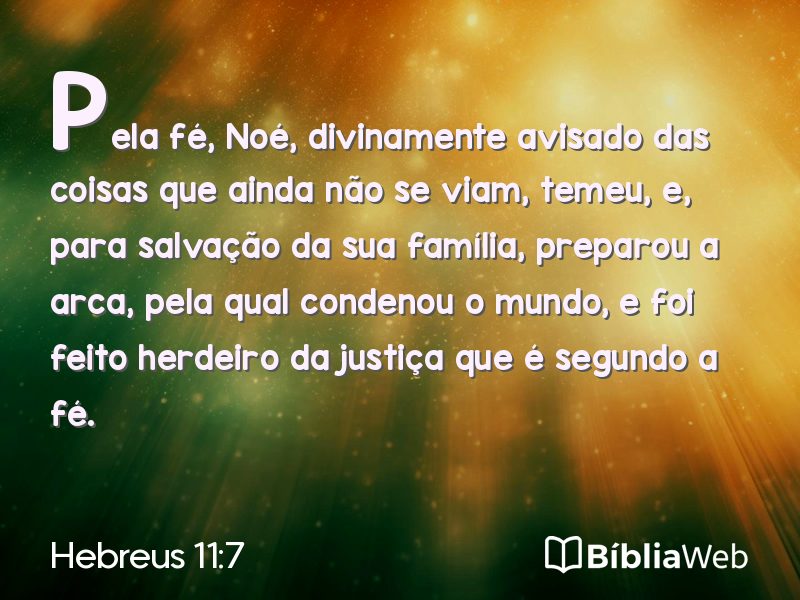 Hebreus 11:7 em imagem para compartilhar