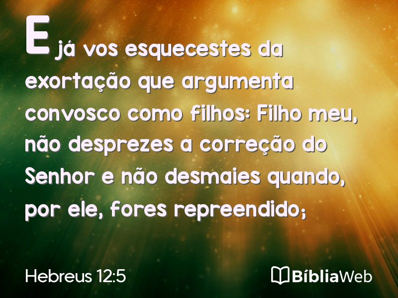 Hebreus 12:5 em imagem para compartilhar