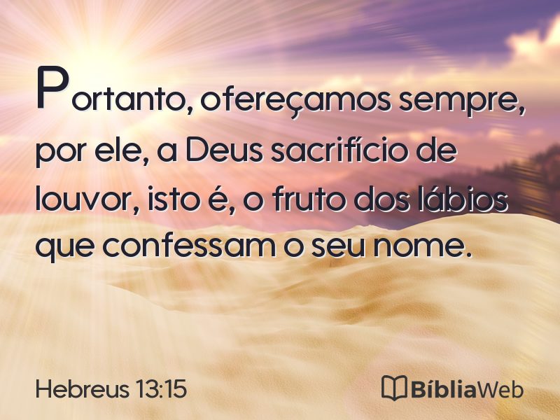 Hebreus 13:15 em imagem para compartilhar
