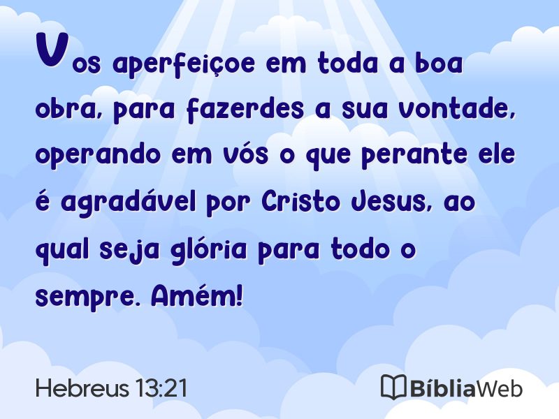 Hebreus 13:21 em imagem para compartilhar