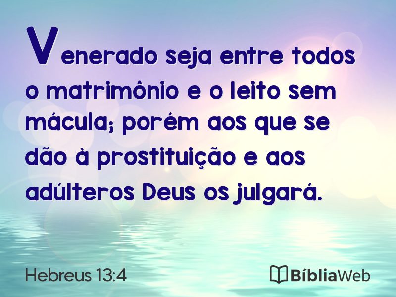 Hebreus 13:4 em imagem para compartilhar
