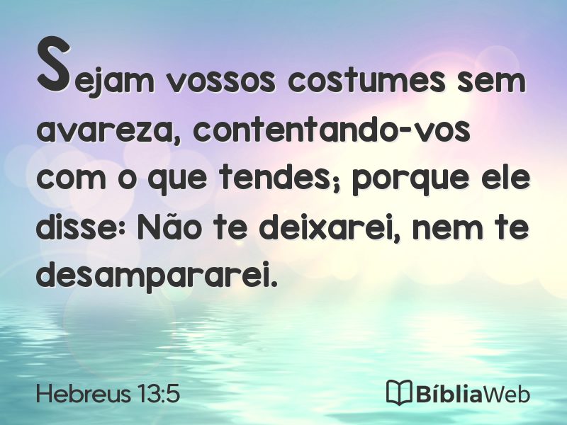 Hebreus 13:5 em imagem para compartilhar