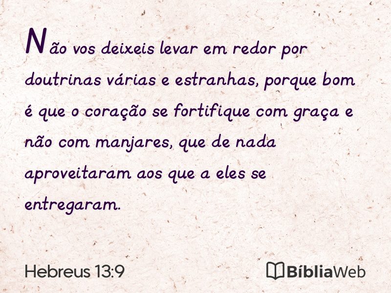 Hebreus 13:9 em imagem para compartilhar
