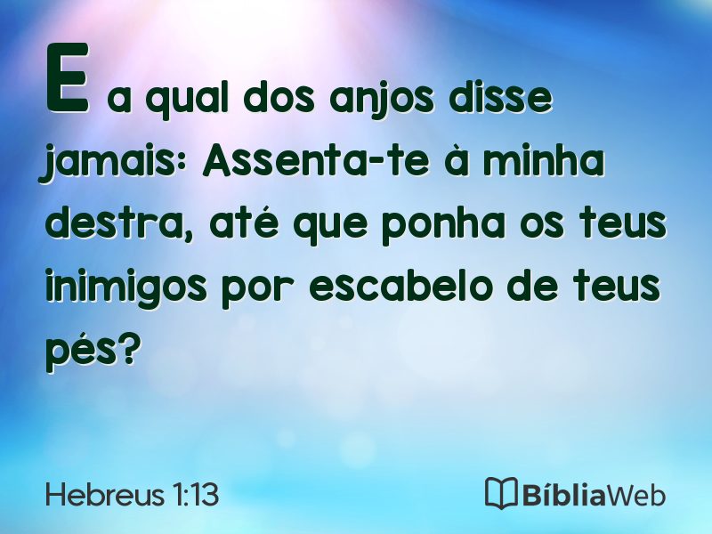 Hebreus 1:13 em imagem para compartilhar