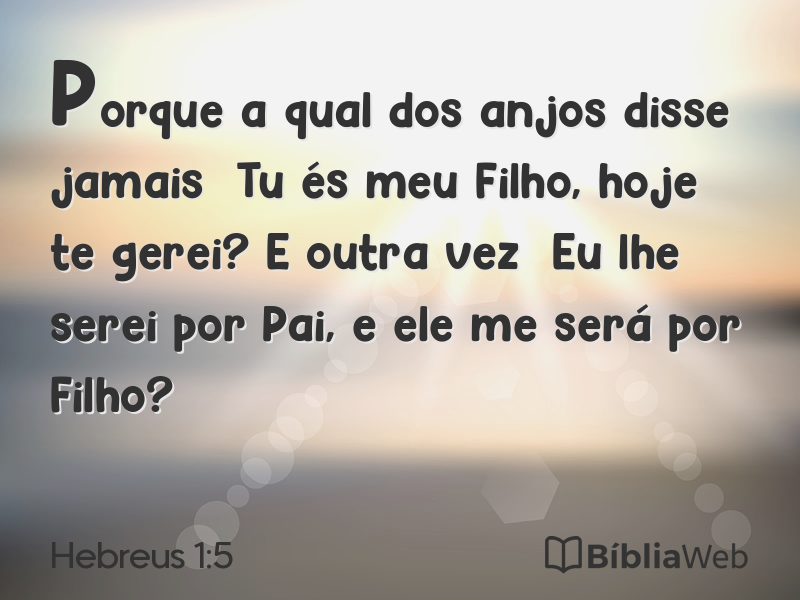 Hebreus 1:5 em imagem para compartilhar