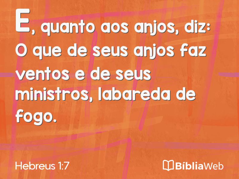 Hebreus 1:7 em imagem para compartilhar
