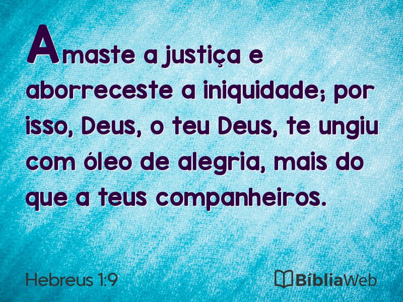 Hebreus 1:9 em imagem para compartilhar