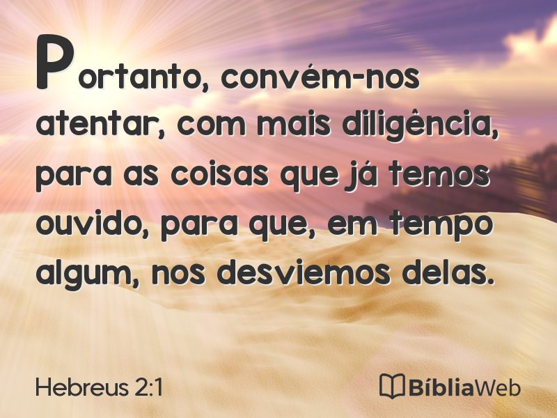 Hebreus 2:1 em imagem para compartilhar