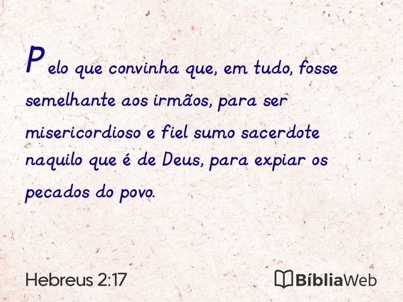 Hebreus 2:17 em imagem para compartilhar