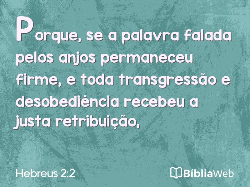 Hebreus 2:2 em imagem para compartilhar