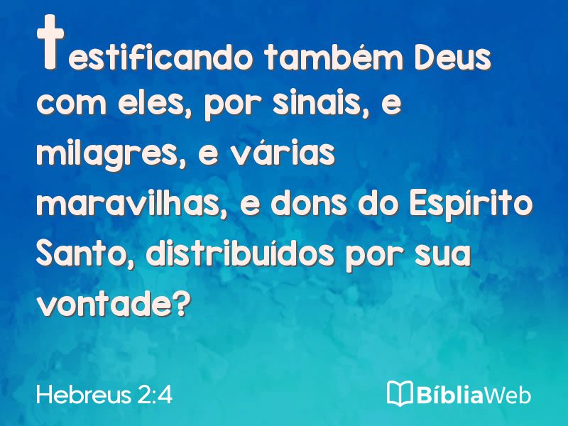 Hebreus 2:4 em imagem para compartilhar