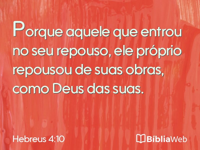 Hebreus 4:10 em imagem para compartilhar