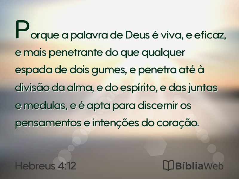 Hebreus 4:12 em imagem para compartilhar