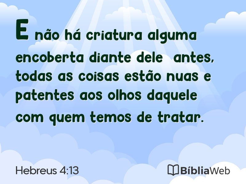 Hebreus 4:13 em imagem para compartilhar