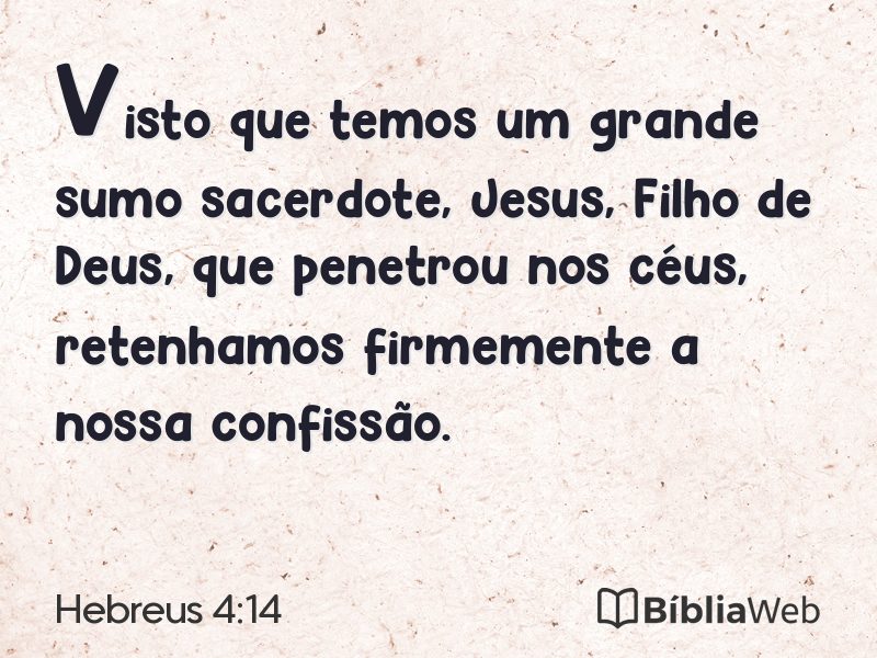 Hebreus 4:14 em imagem para compartilhar