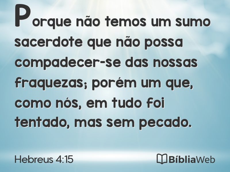 Hebreus 4:15 em imagem para compartilhar