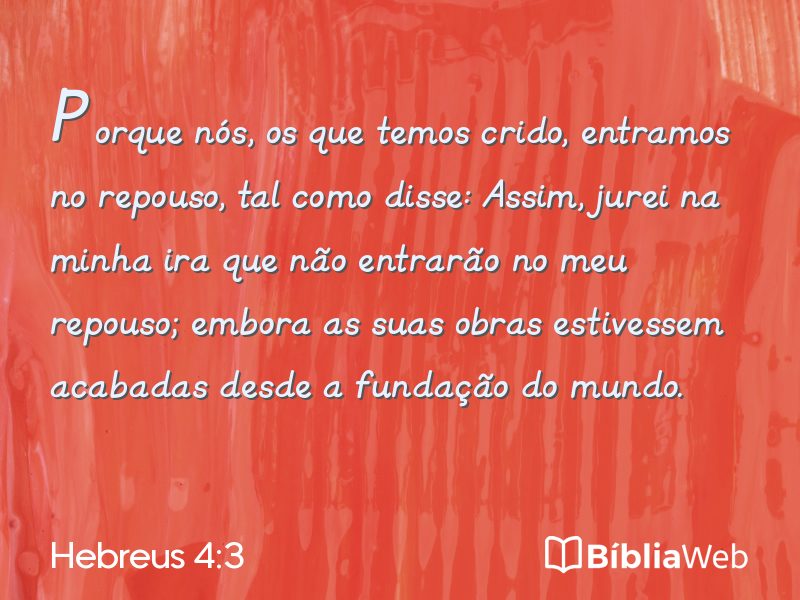 Hebreus 4:3 em imagem para compartilhar