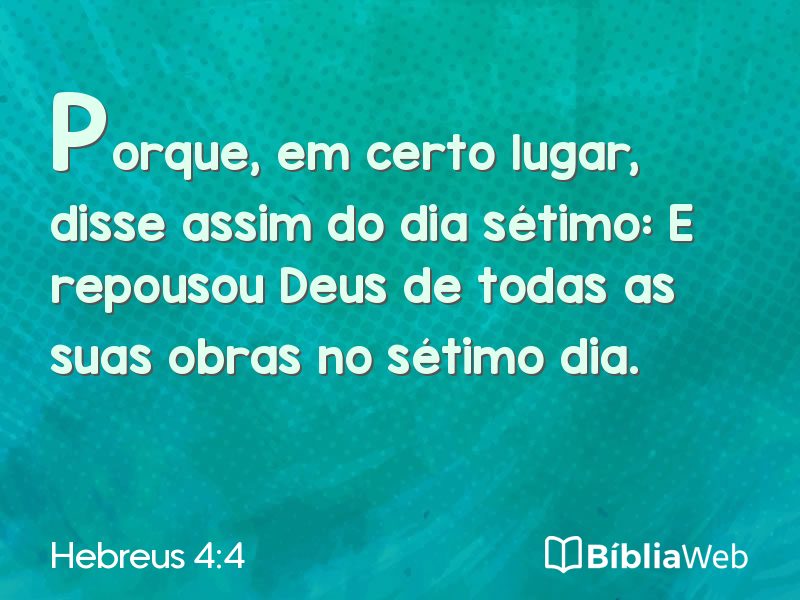 Hebreus 4:4 em imagem para compartilhar