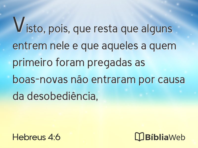 Hebreus 4:6 em imagem para compartilhar