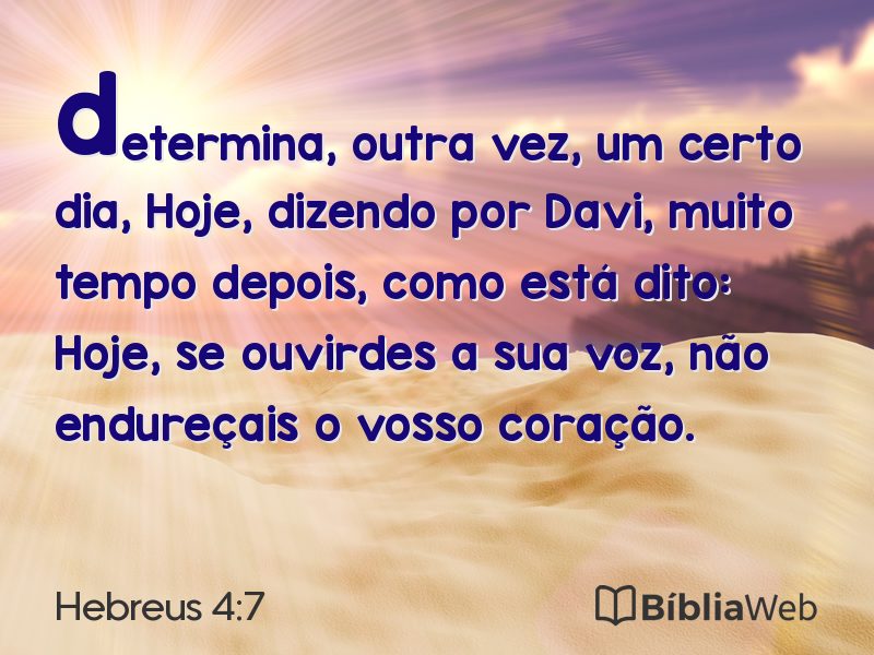 Hebreus 4:7 em imagem para compartilhar
