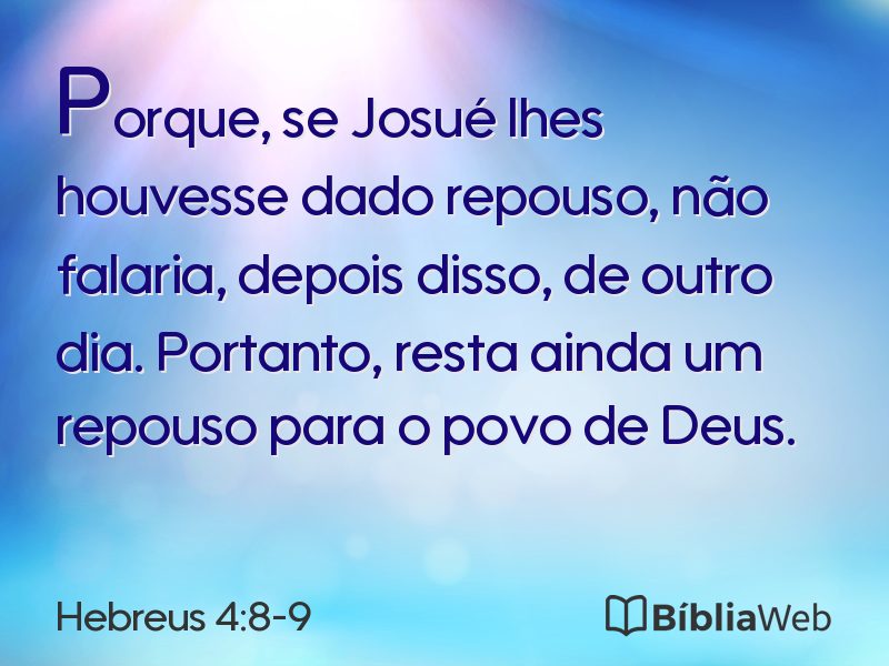 Hebreus 4:8-9 em imagem para compartilhar