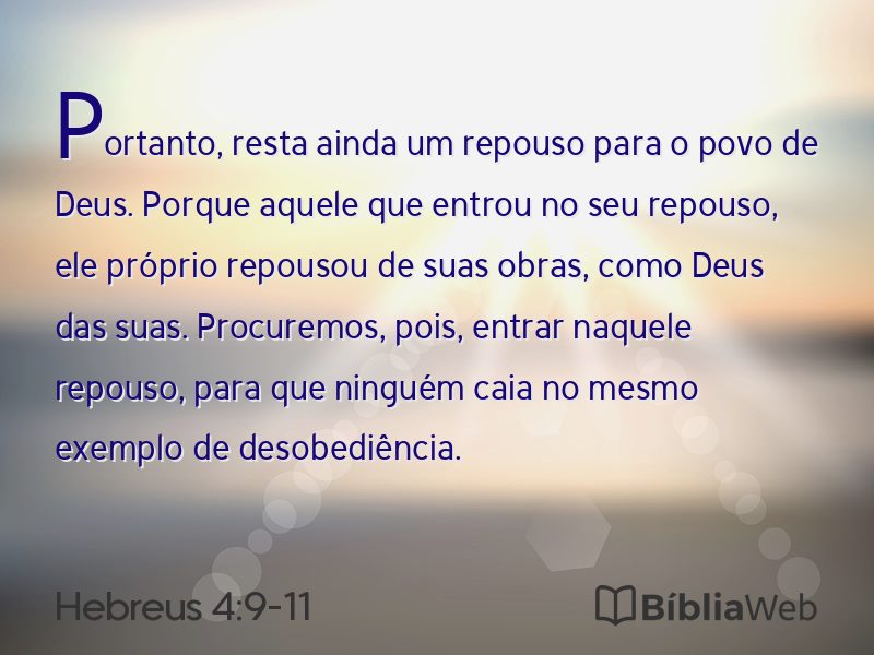 Hebreus 4:9-11 em imagem para compartilhar