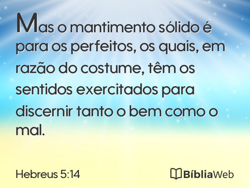 Hebreus 5:14 em imagem para compartilhar