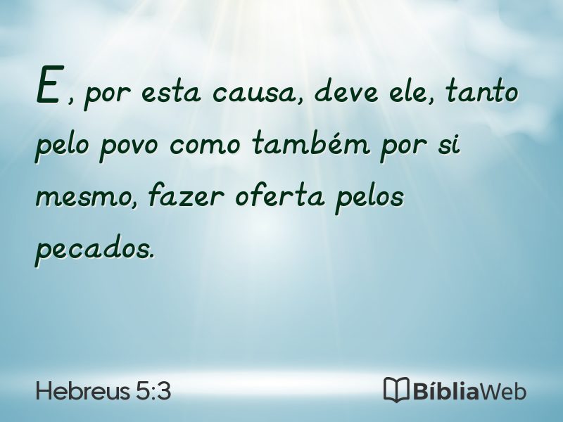 Hebreus 5:3 em imagem para compartilhar