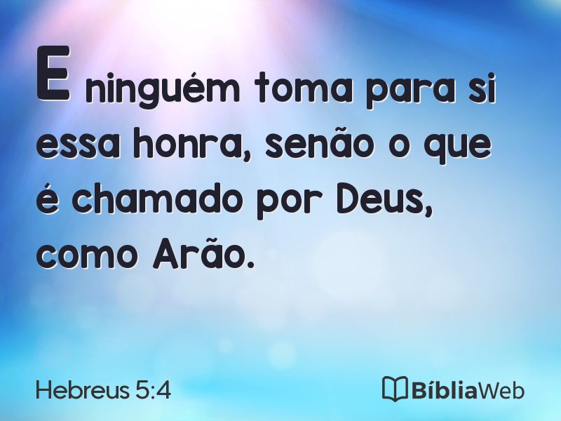 Hebreus 5:4 em imagem para compartilhar