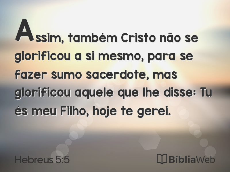 Hebreus 5:5 em imagem para compartilhar