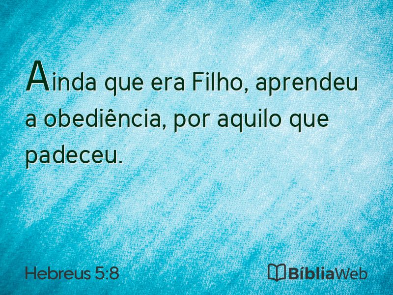 Hebreus 5:8 em imagem para compartilhar