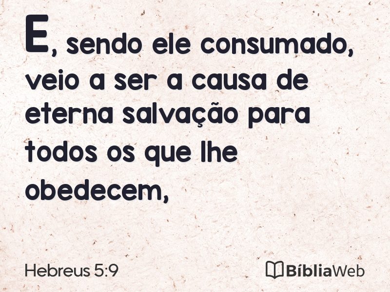 Hebreus 5:9 em imagem para compartilhar
