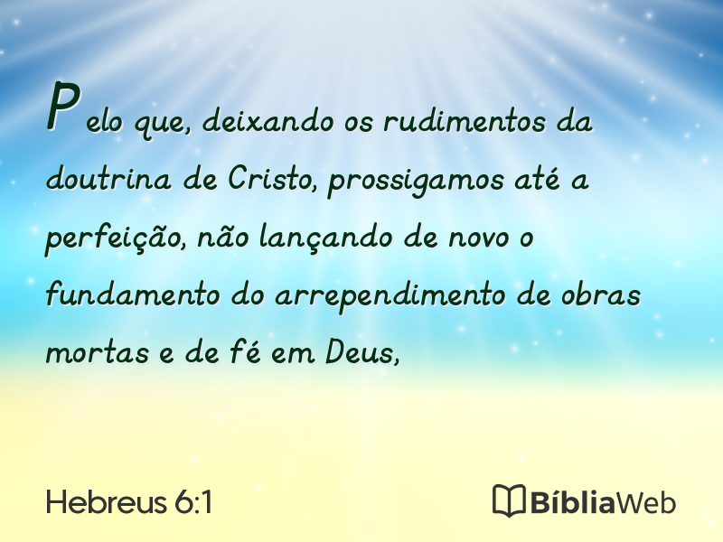 Hebreus 6:1 em imagem para compartilhar
