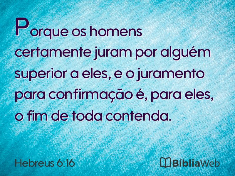 Hebreus 6:16 em imagem para compartilhar