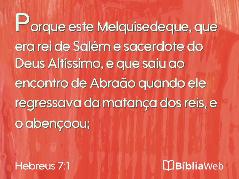 Hebreus 7:1 em imagem para compartilhar