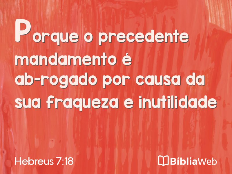 Hebreus 7:18 em imagem para compartilhar