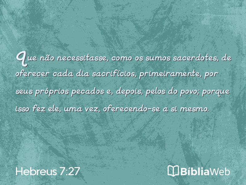 Hebreus 7:27 em imagem para compartilhar