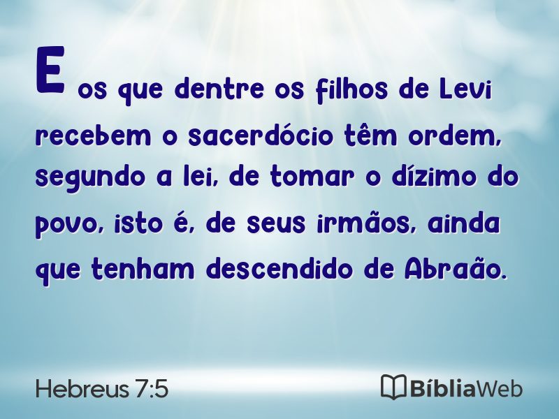Hebreus 7:5 em imagem para compartilhar