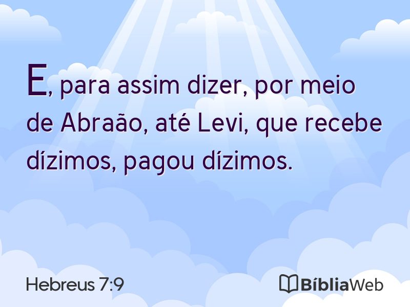 Hebreus 7:9 em imagem para compartilhar
