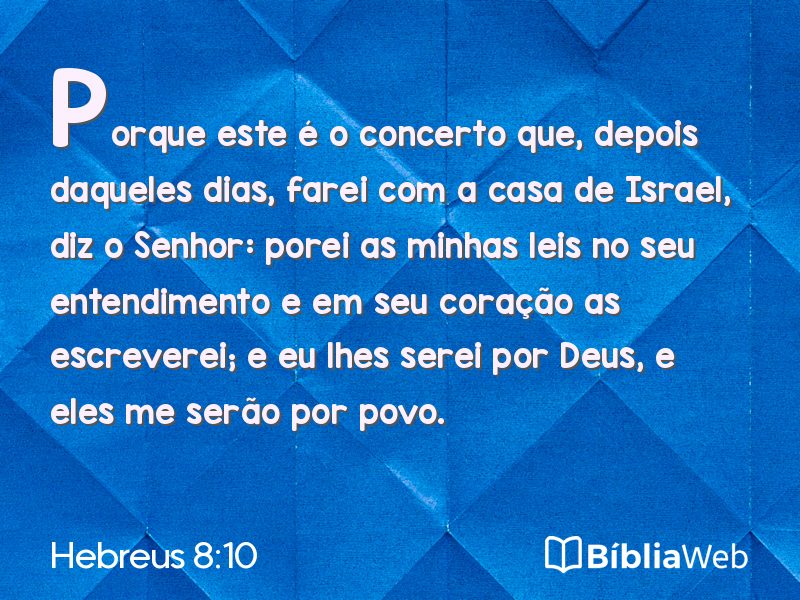 Hebreus 8:10 em imagem para compartilhar