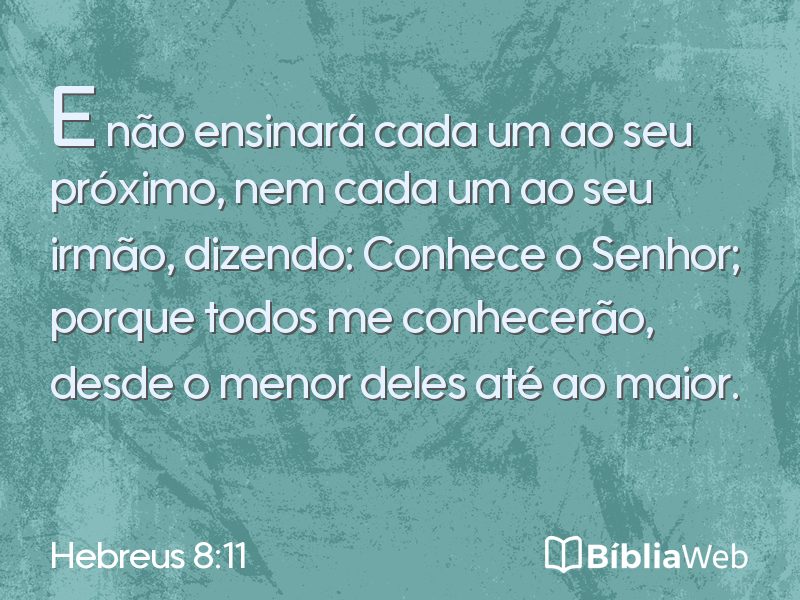 Hebreus 8:11 em imagem para compartilhar