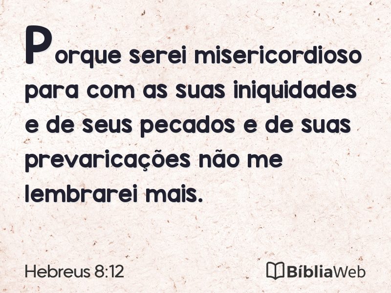 Hebreus 8:12 em imagem para compartilhar