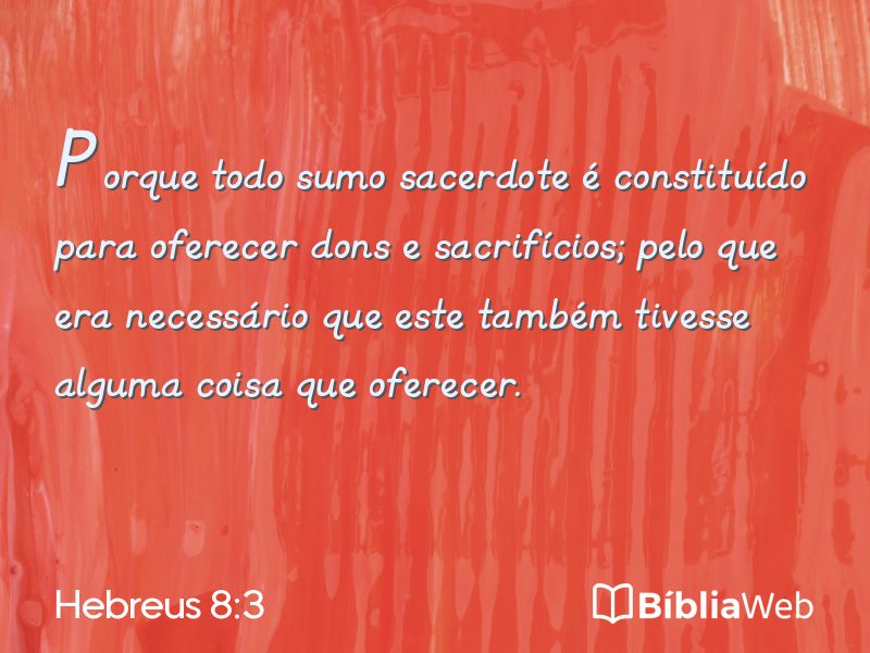 Hebreus 8:3 em imagem para compartilhar