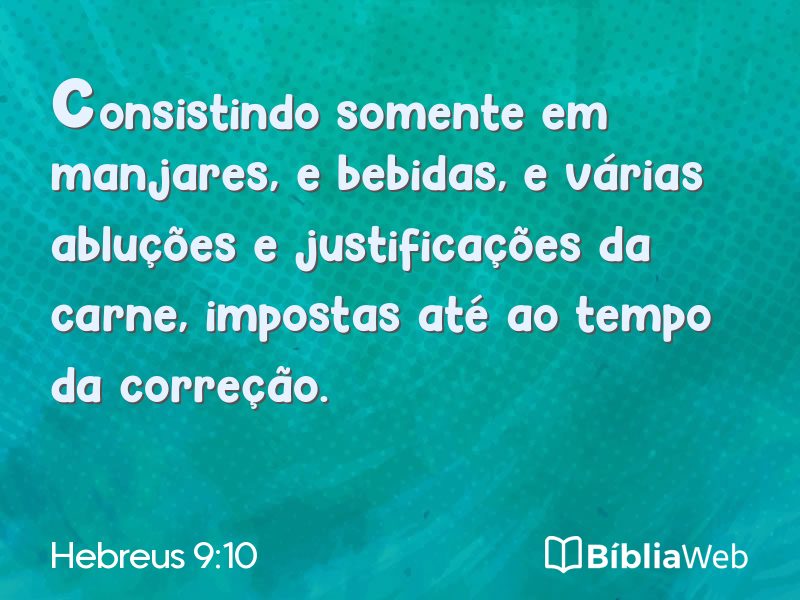 Hebreus 9:10 em imagem para compartilhar