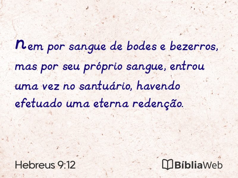 Hebreus 9:12 em imagem para compartilhar