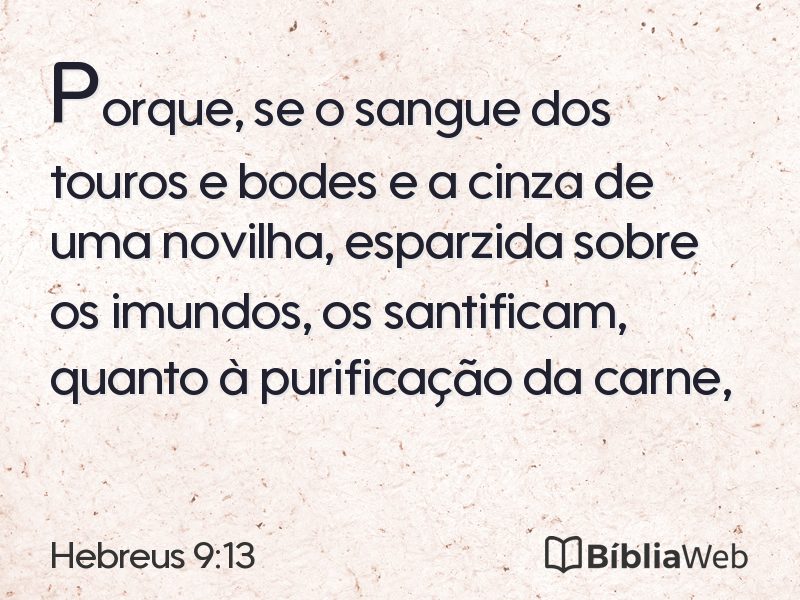 Hebreus 9:13 em imagem para compartilhar