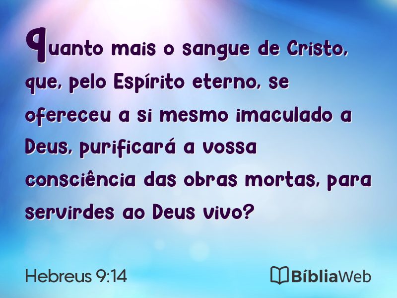 Hebreus 9:14 em imagem para compartilhar