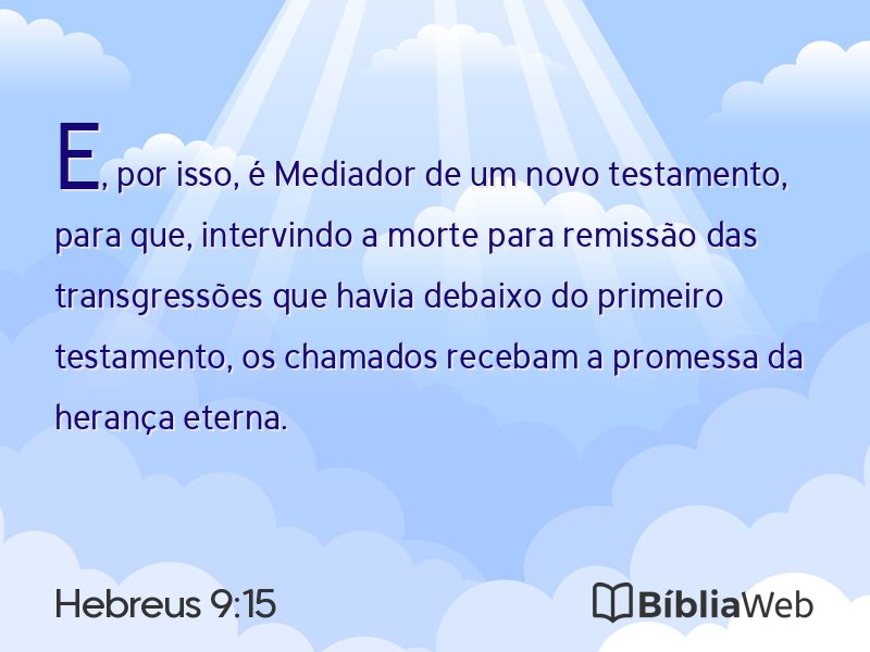 Hebreus 9:15 em imagem para compartilhar