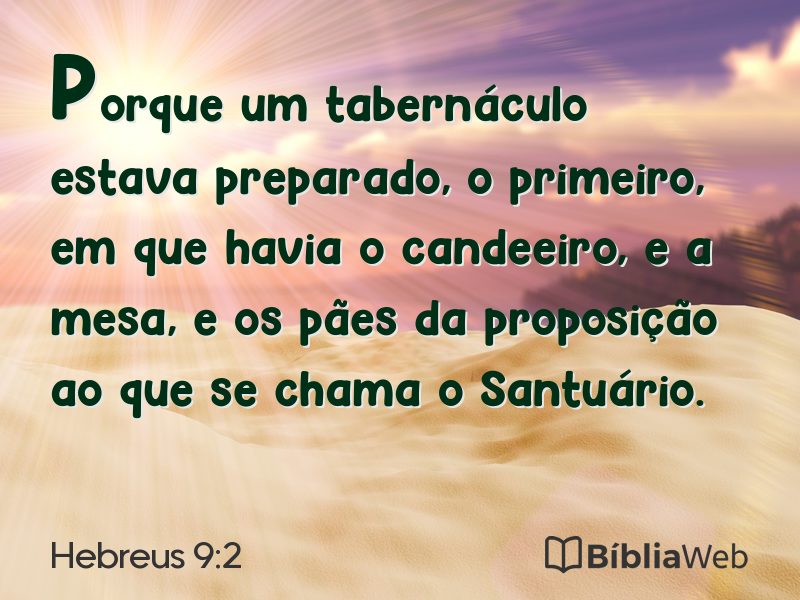 Hebreus 9:2 em imagem para compartilhar