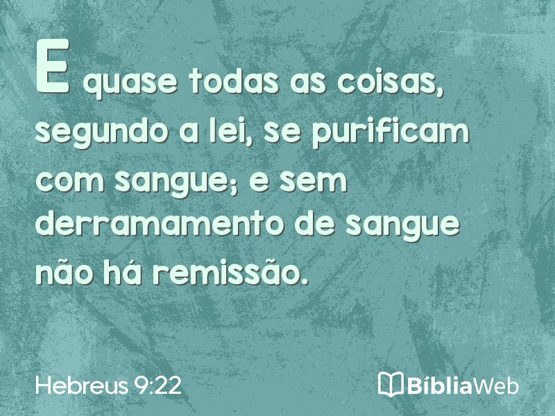 Hebreus 9:22 em imagem para compartilhar